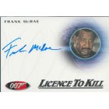 Frank McRae signed 4x3 inches James Bond Licence to Kill trading card. Good Condition. All