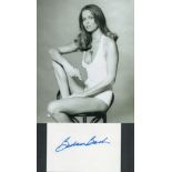 Barbara Bach signed 6x4 inches white card and 10x8 unsigned black and white photo. Good Condition.