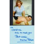 James Bond. Mollie Peters Signed Signature Card. Dedicated. Image of Peters During James Bond