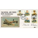 Johnnie Johnson signed RAF 50th anniv FDC. 16,9,86 Scampton postmark. Good condition. All autographs