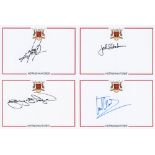 Football autographed Nottm Forest Crested Photo-Cards: A Nice Lot Of 4 Signed Home-Made Nottingham