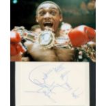 Herol Graham Signed Card With Boxing Photo. Good condition. All autographs are genuine hand signed