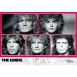 Music. The Lords Multi Signed 6 x 4 inch Black and White Promo Card. Signed by all 5 Members. Fair