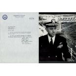 Military. Admiral David B Bell USN Signed 10 x 8 inch Black and White Photo. Dedicated. Also