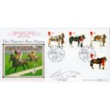 Lester Piggott signed Queens Horses FDC. 8,7,97 Windsor postmark. Good condition. All autographs are