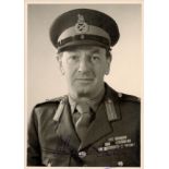 Military. Lieutenant General Sir David Peel Yates KCB CVO DSO OBE Signed 6 x 4 inch Vintage Black