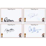 Football autographed World Cup 1974 Crested Photo-Cards: A Nice Lot Of 4 Signed Home-Made World