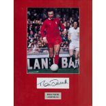 Tommy Smith (1945-2019) Signed Card With 12x16 Mounted Liverpool Photo. Good condition. All