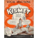 Howard Keel (1919-2004) Singer, Actor Signed Vintage Sheet Music Cover 'Kismet'. Good condition. All