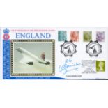 Cptn Mark Bannister signed England regional Definitives FDC. 14,10,03 London postmark. Good