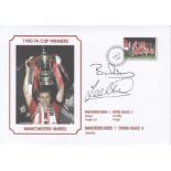 Football autographed Man United 1990 Commemorative Cover: A Superbly Designed Modern Commemorative