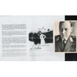 Military. Adolf Galland, Brigadier General Robert E Galer and Erich Hartmann PRINTED Signatures on