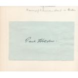 Military. Air Marshal Sir Paul Davie Holder, KBE, CB, DSO, DFC Signed 4 x 2 inch approx Autograph