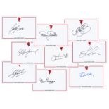 Football autographed Man United Crested Photo-Cards: A Nice Lot Of 9 Signed Home-Made Leeds United