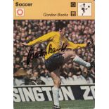 Football autographed Gordon Banks 1970s Sportscaster Card: A Superbly Issued Large Card By