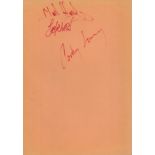 Music. Mark Clarke, Leslie West and Corky Laing (Mountain Rockband) Signed A4 Orange Card. All