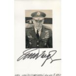 Military. General Alexander Haig Signed Signature Card With Newspaper Clipping of Haig Attached. 5 x