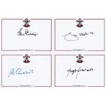 Football autographed Southampton Crested Photo-Cards: A Nice Lot Of 4 Signed Home-Made Southampton