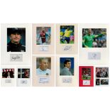 Football. Top Flight collection of Ten 16 x 12 inch Mounts. Colour Glossy Photos and Signature Cards