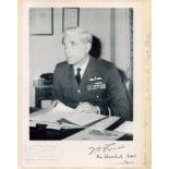 Military. Air Marshal Sir Douglas Griffith Morris, KCB, CBE, DSO, DFC Signed 12 x 8 inch Black and