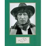 Tom Baker Actor Signed Card With 11x14 Mounted Dr Who Photo. Good condition. All autographs are