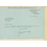 Military. Air Vice-Marshal George Henry Morley CB CBE FRCS Signed Typed Note Dated 31st October 1967