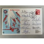 The Red Arrows R.A.F. Formation Flying Team Signed First Day Cover. Good condition. All autographs