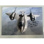 Colonel Ken Collins U.S. Air Force Test Pilot 12x8 inch Signed Photo. Good condition. All autographs