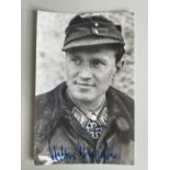 Walter Krupinski German Luftwaffe Ace WWII Signed 6x4 inch Photo. Good condition. All autographs are