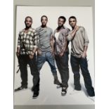 JLS Chart Topping Boy Band, X Factor Fully Signed 10x8 inch Photo. Good condition. All autographs