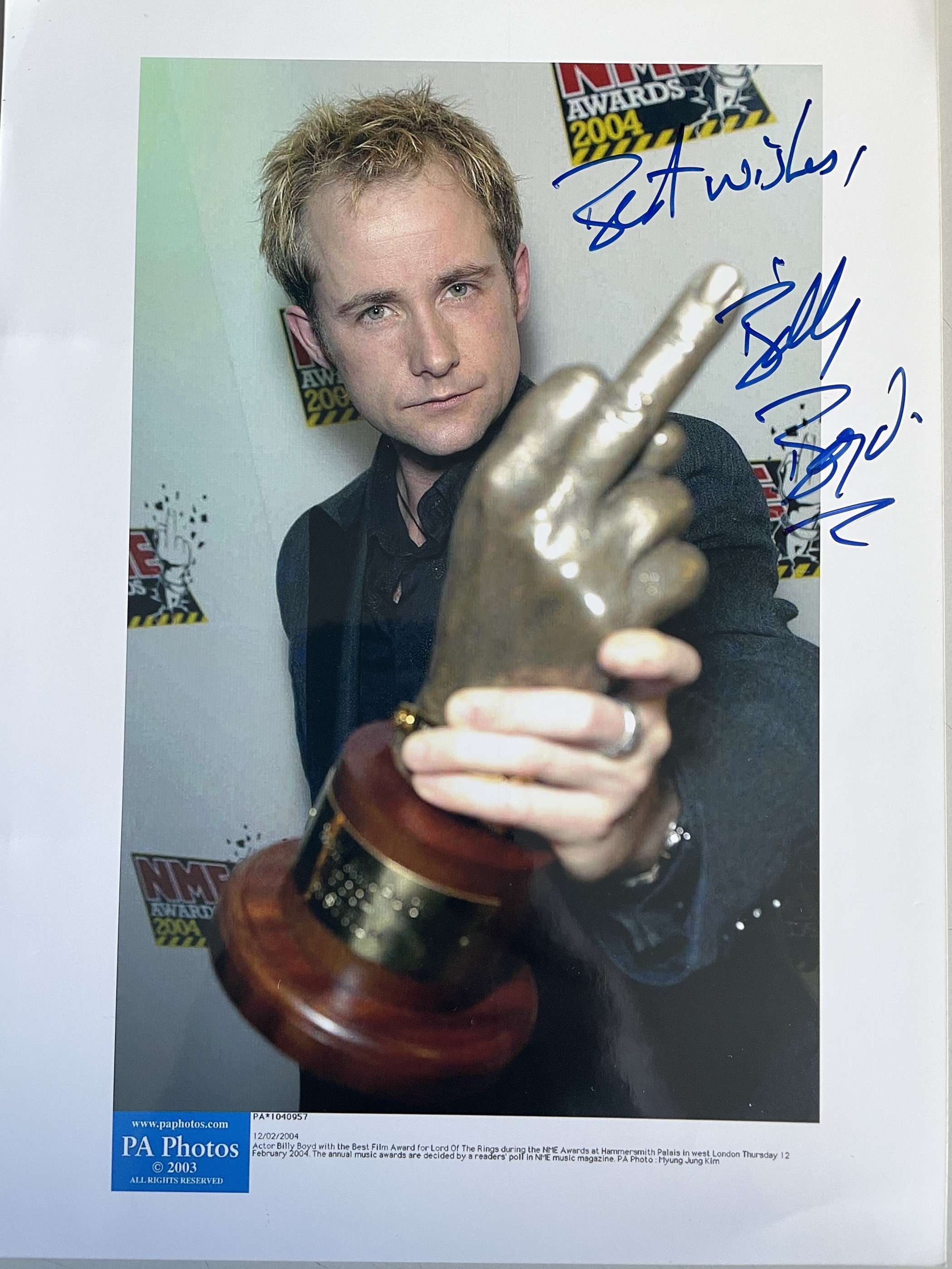 Billy Boyd Lord of the Rings Actor 8x6 inch signed photo. Good condition. All autographs are genuine