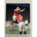 Lou Macari Former Manchester United Player Signed 10x8 inch photo. Good condition. All autographs