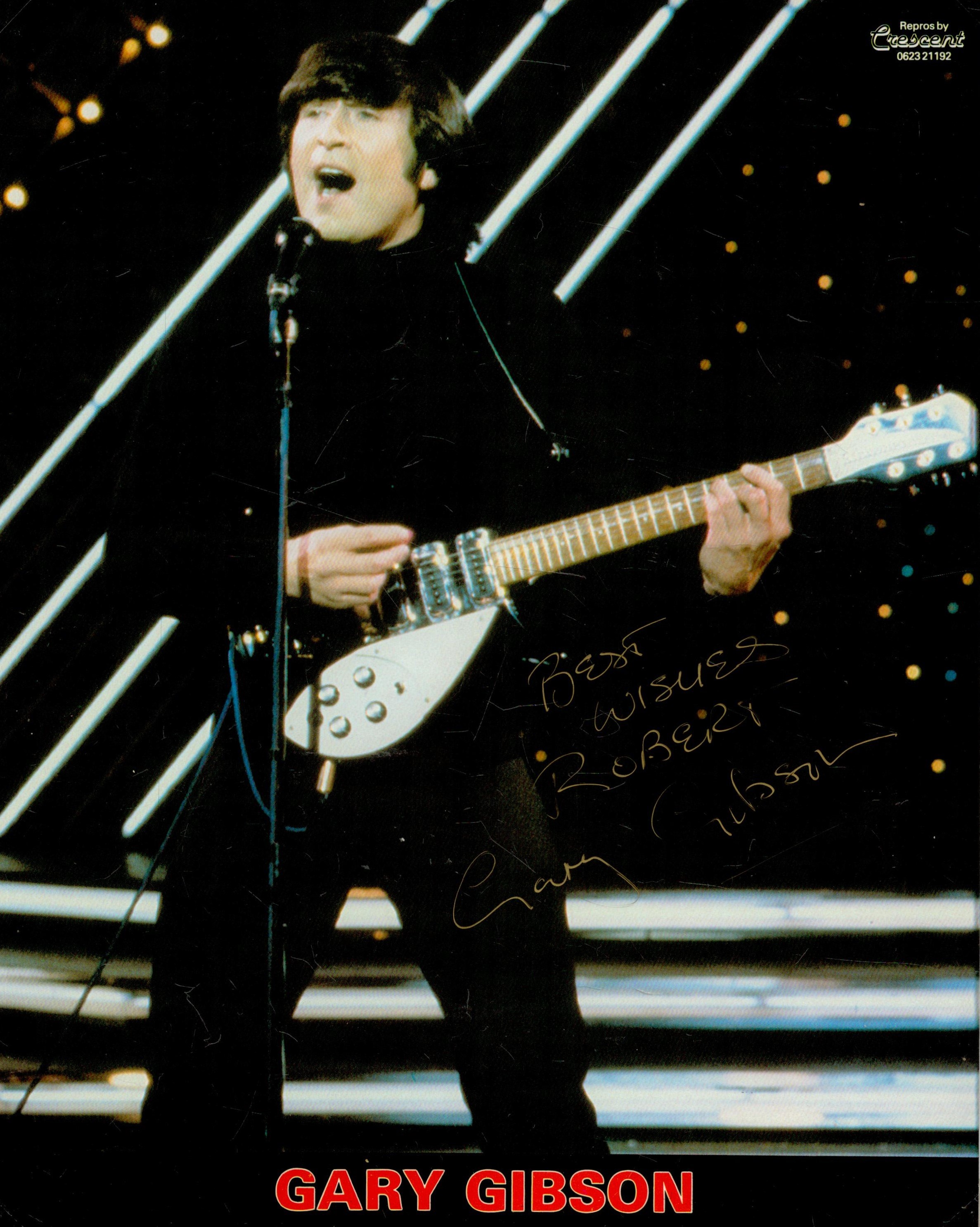 Gary Gibson signed 10x8 inch colour magazine photo. Dedicated. Music Autograph. Good condition.