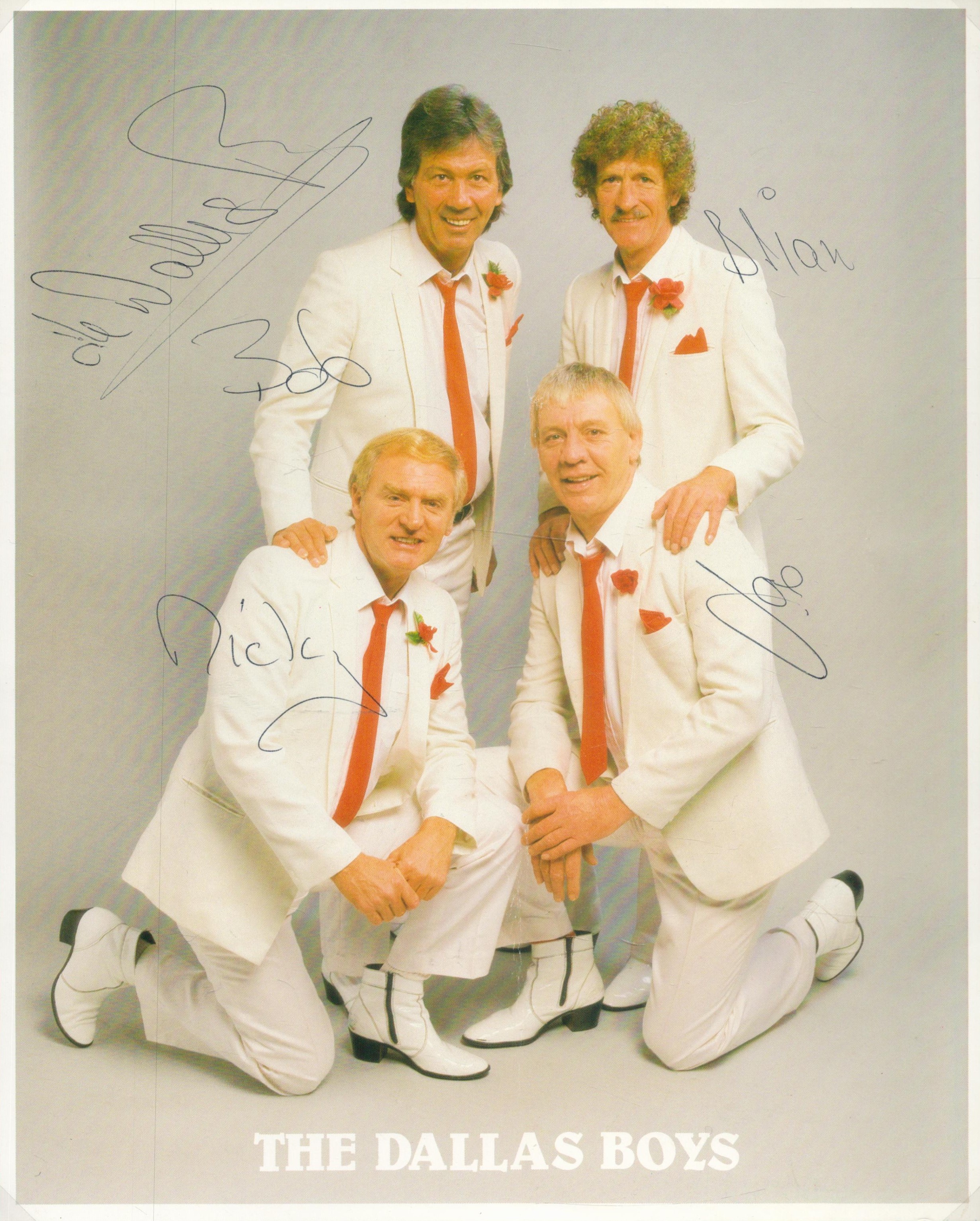 The Dallas Boys multi signed 10x8 inch colour promo photo signatures included are Bob Wragg, Brian