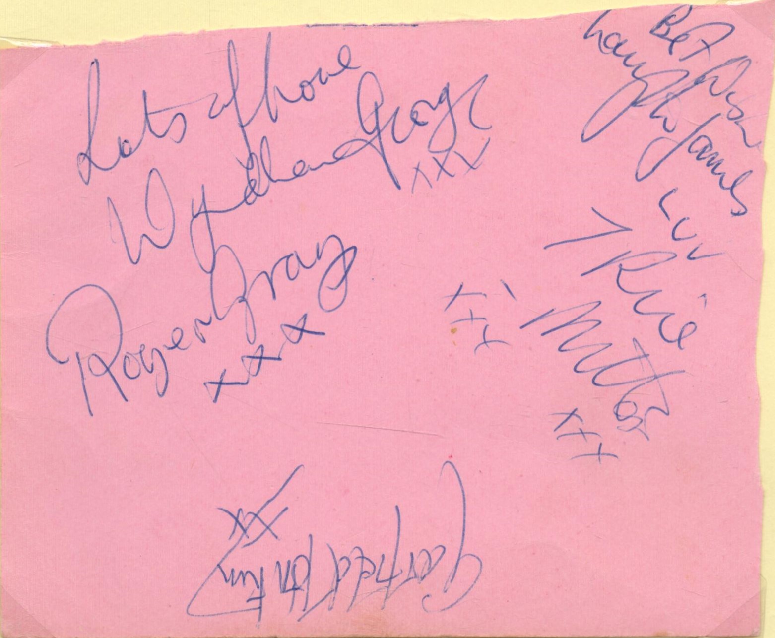 Cupids Inspiration multi signed 5x4 inch album page signatures include T. Rice Milton, Wyndham