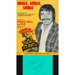 Music. Kenny Ball Signed Illuminous Green Autograph Card With Smile, Smile, Smile Musical Score