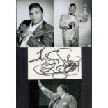 Solomon Burke Signed Autograph Card With Photos Of Burke Affixed to A4 Black Card. Good condition.