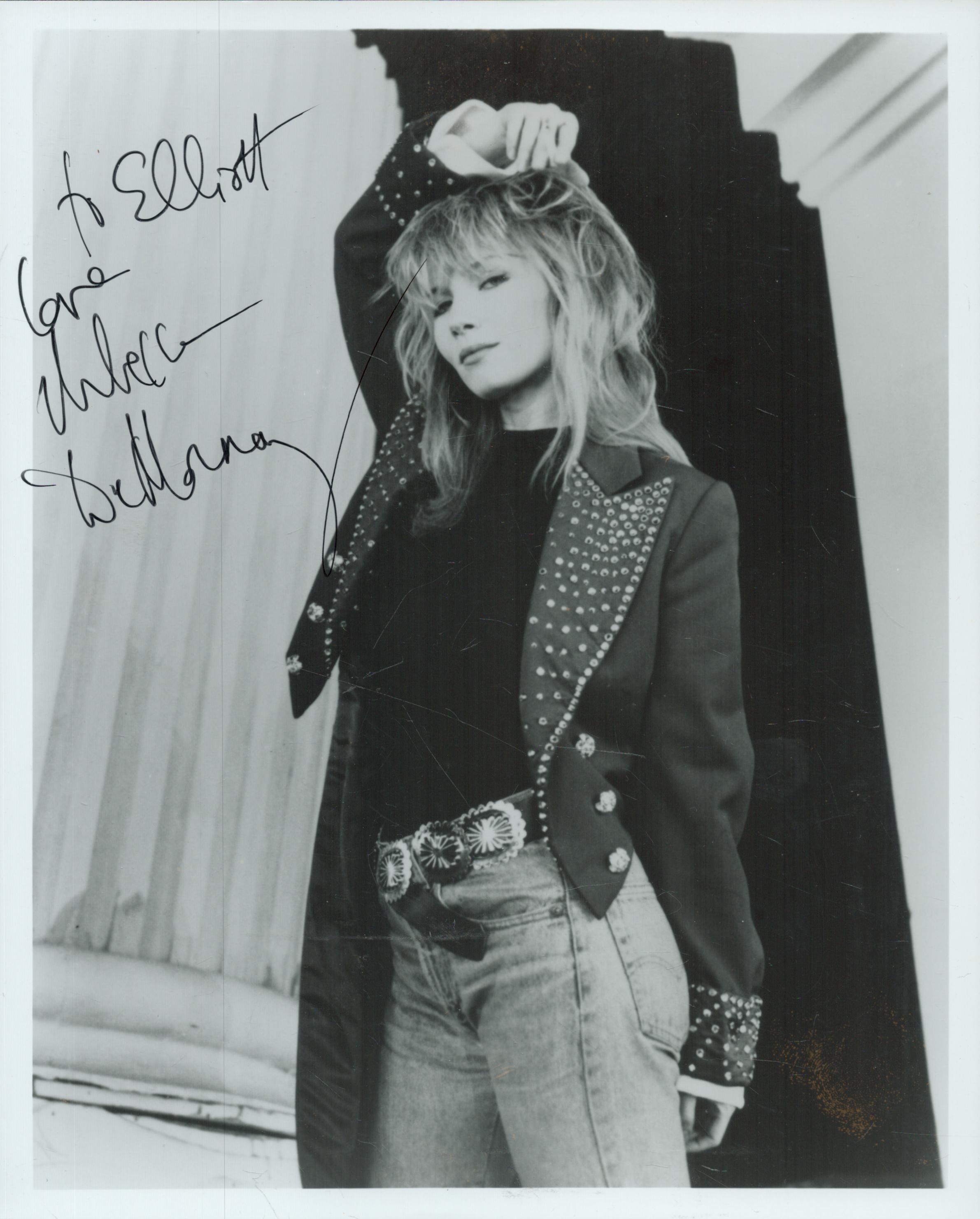 Rebecca De Mornay, a signed and dedicated 10x8 photo. An American actress who has appeared in over