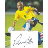 Ronaldo signed album page with unsigned 10x8 colour photo. Good condition. All autographs are