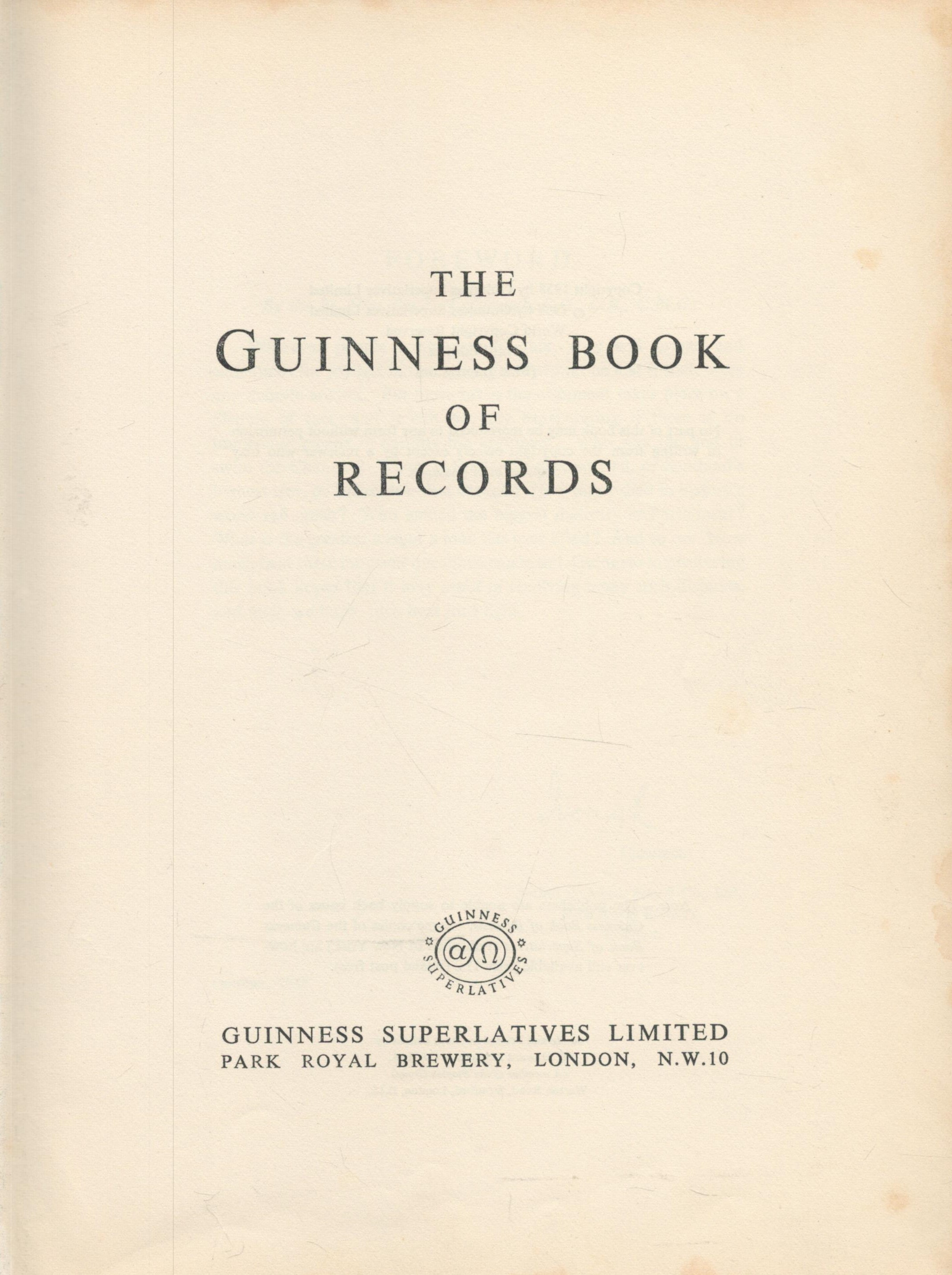 The Guinness Book Of Records 1958. Published in 1958. Third Edition, First Impression. Spine in Fair - Image 2 of 3