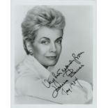 Joanna Barnes Signed Black & White Photo. Size 10 x 8 Inch. Good condition. All autographs are