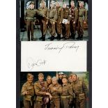 Tv and Film. Jimmy Perry and David Croft (Dad's Army) Signed Autograph Card With Colour Photos