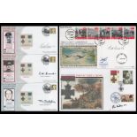Victoria Cross Winners Collection of 5 Signed First Day Covers. Includes Signatures of Flt Lt Bill