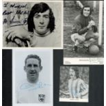 Football, four signed (one dedicated) photos from the 1960s 70s, all date stamped to back: Dave