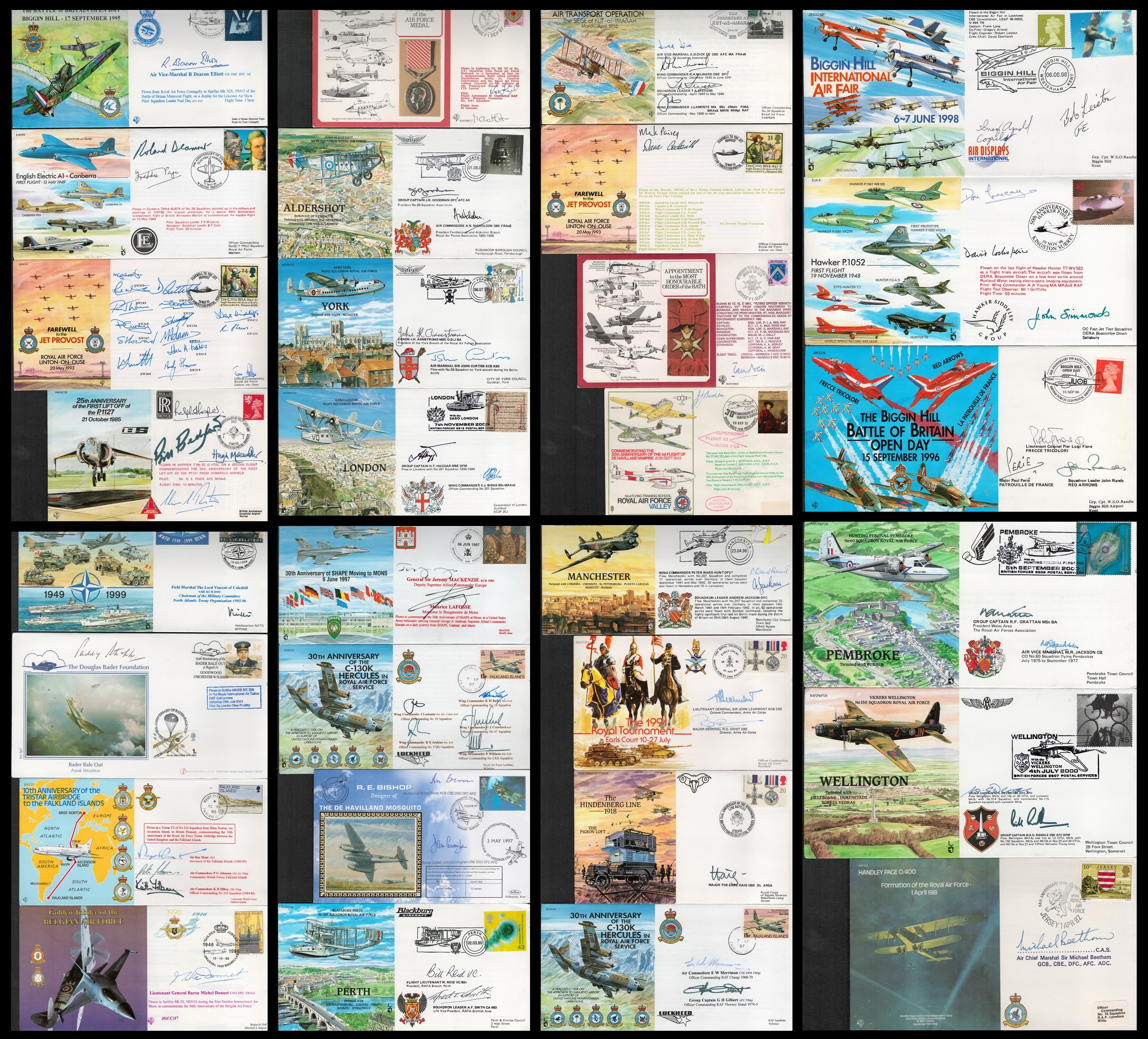 Military Collection of 30 Signed Related First Day Covers, Some are Multi Signed. Includes