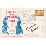 Politicians, a Votes for Women FDC signed by Betty Boothroyd, Barbara Castle, Ann Clwyd, Gwyneth