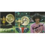 Tennis collection three signed 6x4 Wimbledon postcards signed by Virginia Wade, Budge Patty and