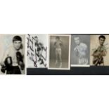 Boxing, five signed (some dedicated) photos from the 1960s 70s. Sizes 5.5x3.5 up to 6x4.5, all