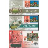 Rugby. Collection of 3 Signed Rugby First Day Covers. Includes Signatures of Roger Uttley OBE, Gavin