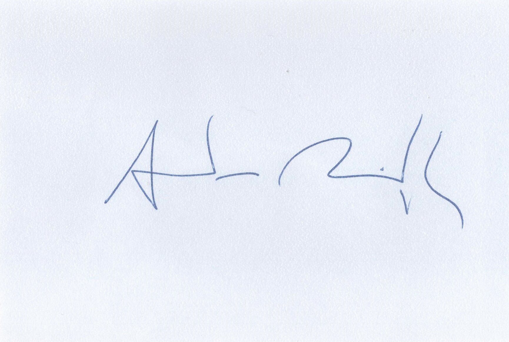 Andrew Ridgely signed A white card (measuring approx. 6"x4") signed in blue biro. Ridgely - former